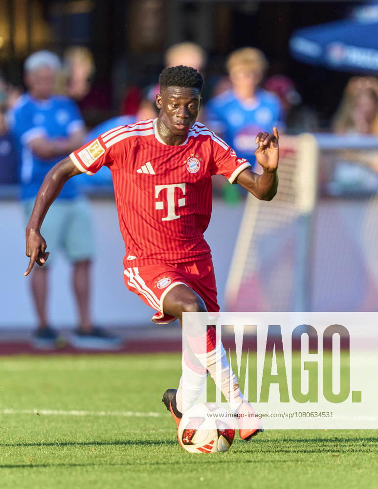 Bara Joseph Sapoko Ndiaye of Bayern München in the friendly match FC Rottach-Egern - FC Bayern München at the end of the training camp on July 30, 2026 at Sportplatz am Birkenmoos in Rottach-Egern, Tegernsee, Germany.