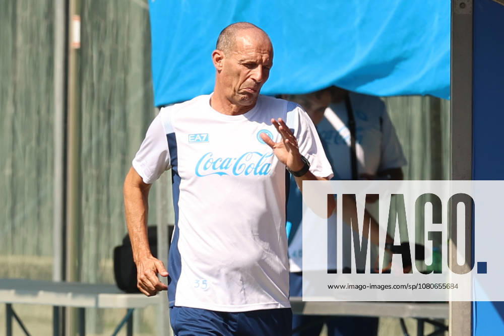SSC Napoli Training Session Massimiliano Allegri, coach of Napoli, during a training session on Day of the preseason camp of SSC Napoli at stadio Patini in Castel di Sangro, Italy, on August 2, 2025. Castel di Sangro Italy
