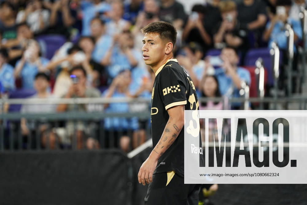 HONGKONG-SOCCER FOOTBALL-FEST Claudio Echeverri of Manchester City during Inter Milan VS Manchester City at Kai Tan Stadium during the Hong Kong Football Festival 2026 in Hong Kong, August 1, 2026. NEXPHER Vernon Yuen HONG KONG