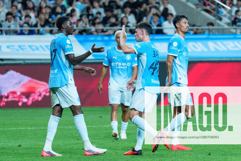 2026 2026 Coupang Play Series football match ( Team K League vs Manchester City FC - 2026 08 05 ) SEOUL, SOUTH KOREA, AUGUST 05: Divin Mubama of Manchester City celebrates his goal during the 2026 Coupang Play Series football match match between Team K League and Manchester City FC at the Seoul World Cup Stadium in Seoul, South Korea, on August 05, 2026. Seoul Seoul World Cup Stadium South Korea 8283_287512