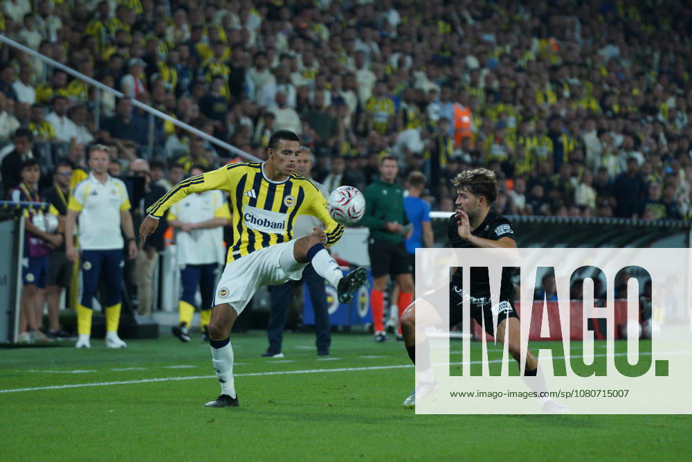 Mason Greenwood (L) of Fenerbahce in action during the UEFA Champions League third qualifying round match between Fenerbahce and Sturm Graz at the Chobani Stadium, Fenerbahce Sukru Saracoglu Sports Complex in Istanbul, Turkey, on August 5, 2026. UEFA Champions League Third Qualifying Round: Fenerbahce Vs Sturm Graz - ZUMAu194 20260805_zip_u194_006