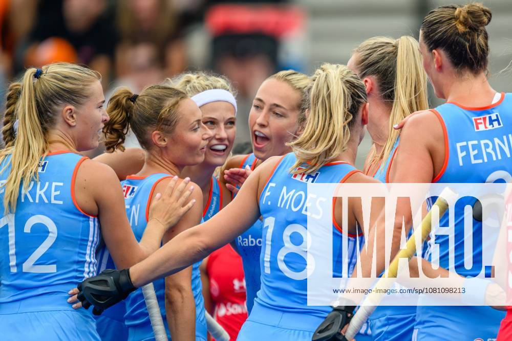 AMSTELVEEN, 15-08-2026, Wagener Stadion, FIH Hockey World Cup 2026 Women, 2026. Marijn Veen scores and celebrates during the game Netherlands - Chile (women). Netherlands - Chile (women) x205735252x
