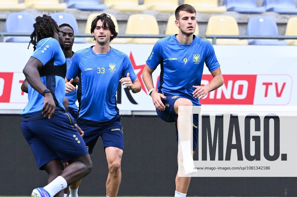STVV s players pictured in action during a training session of Belgian soccer team Sint-Truidense V.V., Wednesday 19 August 2026 in Sint-Truiden, in preparations of the first leg of the play-off round for the UEFA Europa League league phase, against Cypriot team AC Omonoia Nicosia. JILLxDELSAUX x183761523x