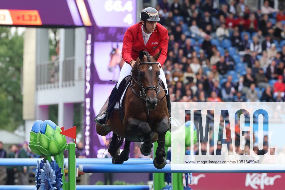 Richard Vogel (GER, Deutschland) mit Pferd United Touch S, aktueller Europameister und Sieger des Rolex Grand Prix von Aachen 2026 (CHIO Aachen) mit 1 Fehler im Zeitspringen , Springen, FEI Jumping World Championship, WM, Weltmeisterschaft , Turkish Airlines-Prize, Einzel und Teamwertung, Jumping , AACHEN - FEI World Championships 2026, Weltfest des Pferdesports, Reitsport Weltmeisterschaft 2026, Aachen 2026, Welcome Home 2026, Aachener Soers, 11. bis 23. August 2026, Reitsport, 19.08.2026, Aachen Aachener Soers Deutschland