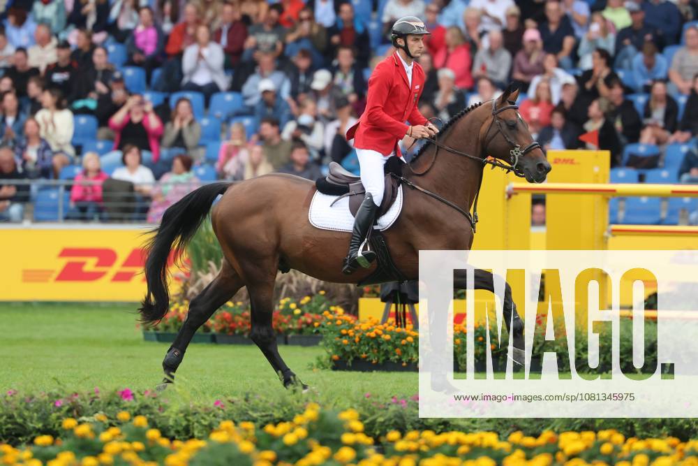 Richard Vogel (GER, Deutschland) mit Pferd Unites Touch S, aktueller Europameister und Sieger des Rolex Grand Prix von Aachen 2026 (CHIO Aachen) mit 1 Fehler im Zeitspringen , Springen, FEI Jumping World Championship, WM, Weltmeisterschaft , Turkish Airlines-Prize, Einzel und Teamwertung, Jumping , AACHEN - FEI World Championships 2026, Weltfest des Pferdesports, Reitsport Weltmeisterschaft 2026, Aachen 2026, Welcome Home 2026, Aachener Soers, 11. bis 23. August 2026, Reitsport, 19.08.2026, Aachen Aachener Soers Deutschland