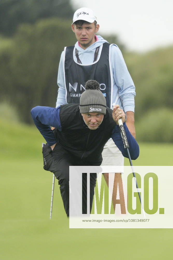 BALMEDIE, SCOTLAND - AUG 19: Martin Laird (SCO) lines up a putt on the eighteenth green during the Pro-Am at the 2026 Nexo Championship at the Trump International Golf Links, Balmedie on August 19, 2026 in Aberdeenshire, Scotland The 2026 Nexo Championship
