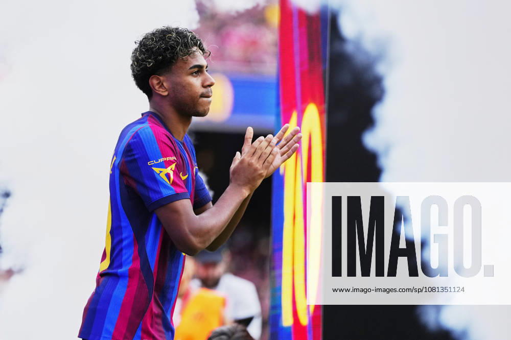 FC Barcelona, Barca v Al Ahly SC - Joan Gamper Trophy Lamine Yamal right winger of Barcelona and Spain during the Joan Gamper Trophy between FC Barcelona and Al Ahly SC at Spotify Camp Nou on August 19, 2026 in Barcelona, Spain. Barcelona Spain