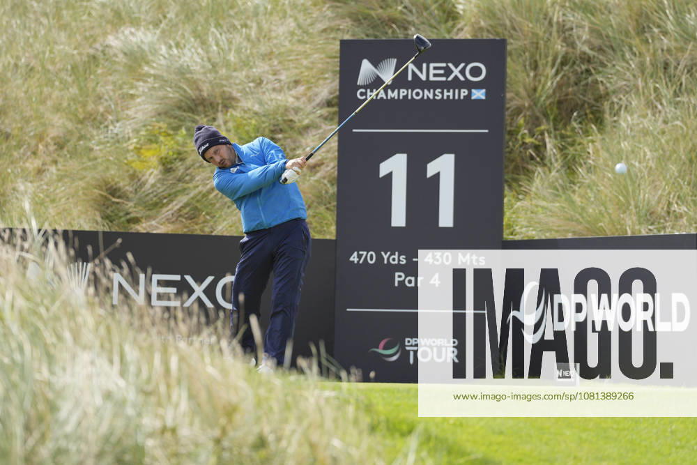 BALMEDIE, SCOTLAND - AUG 20: Lukas Nemecz (AUT) plays from the eleventh tee during Round 1 at the 2026 Nexo Championship at the Trump International Golf Links, Balmedie on August 20, 2026 in Aberdeenshire, Scotland The 2026 Nexo Championship