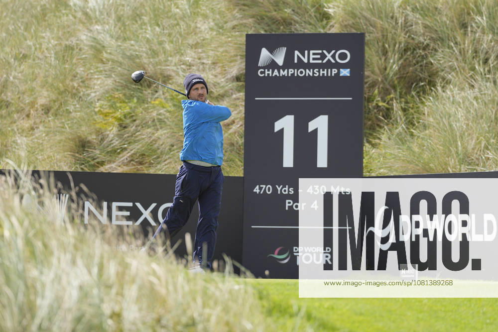 BALMEDIE, SCOTLAND - AUG 20: Lukas Nemecz (AUT) plays from the eleventh tee during Round 1 at the 2026 Nexo Championship at the Trump International Golf Links, Balmedie on August 20, 2026 in Aberdeenshire, Scotland The 2026 Nexo Championship