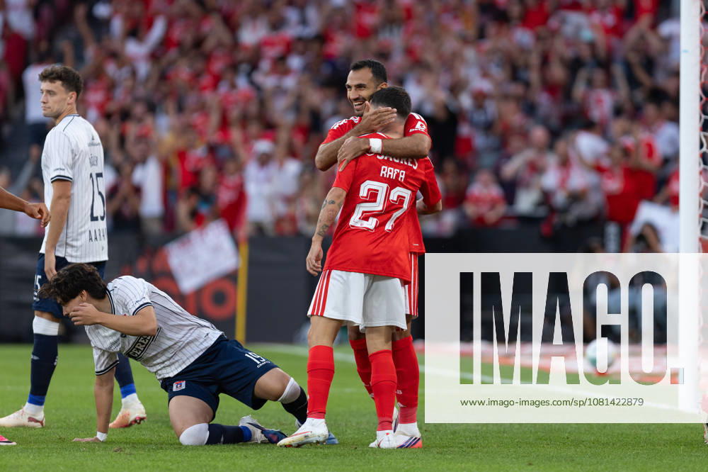 Benfica forward from Portugal RAFA SILVA (27) celebrating after scoring a goal during the game for the 1st Leg of UEFA Europa League Qualifier Playoff between Benfica and Aarhus at Estadio da Luz Soccer 2026: Benfica Vs Napoli - ZUMAs359 20260820_zsp_s359_001