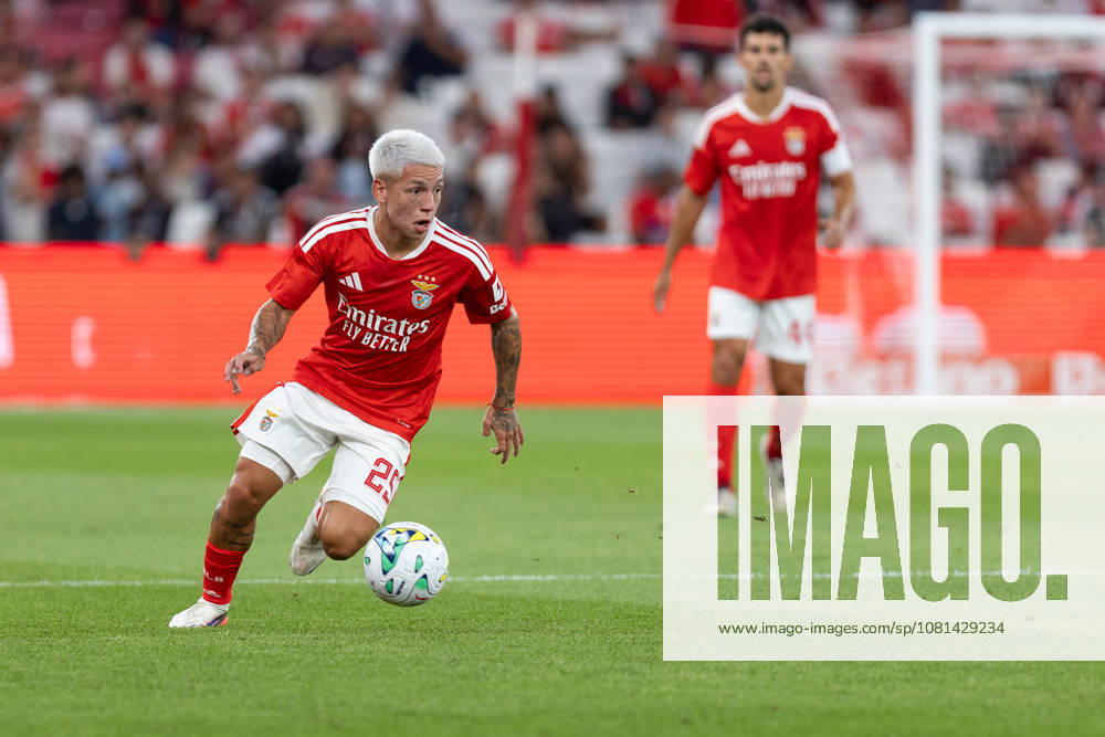 Benfica forward from Argentina GIANLUCA PRESTIANNI (25) in action during the game for the 1st Leg of UEFA Europa League Qualifier Playoff between Benfica and Aarhus at Estadio da Luz Soccer 2026: Benfica Vs Napoli - ZUMAs359 20260820_zsp_s359_008