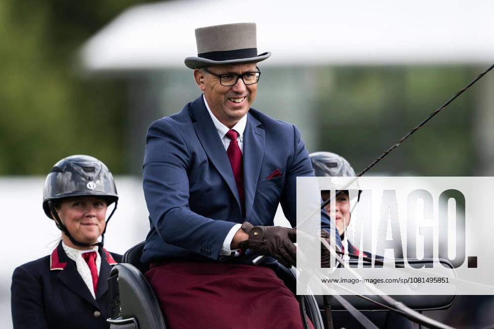 Fredrik Persson of Sweden with horses Fasco, Hertog Jan, Judson and Kermit compete in the Four-in-Hand Dressage during day 11 of the 2026 FEI World Championships on August 21, 2026 in Aachen. Photo: Emma Wallskog BILDBYRAN kod EW EW0695 ridsport equestrian rid-vm 2026 2026 fei world championships bbeng ridsport-vm fyrspann drivning körning dressyr dressage four in hand