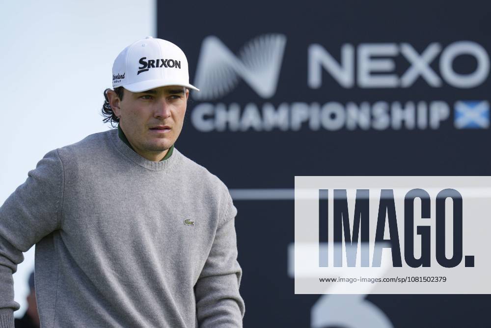 BALMEDIE, SCOTLAND - AUG 21: Maximilian Steinlechner (AUT) waits on the third tee during Round 2 at the 2026 Nexo Championship at the Trump International Golf Links, Balmedie on August 21, 2026 in Aberdeenshire, Scotland The 2026 Nexo Championship
