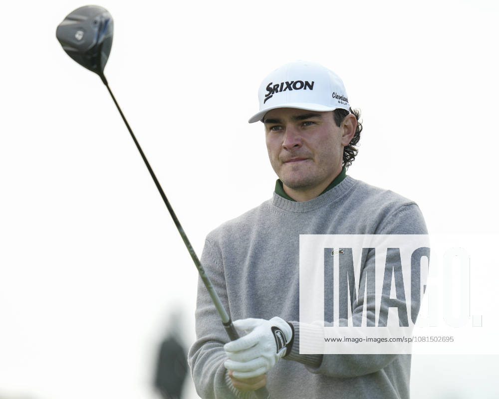 BALMEDIE, SCOTLAND - AUG 21: Maximilian Steinlechner (AUT) lines up his tee shot on the 8th hole during Round 2 at the 2026 Nexo Championship at the Trump International Golf Links, Balmedie on August 21, 2026 in Aberdeenshire, Scotland The 2026 Nexo Championship