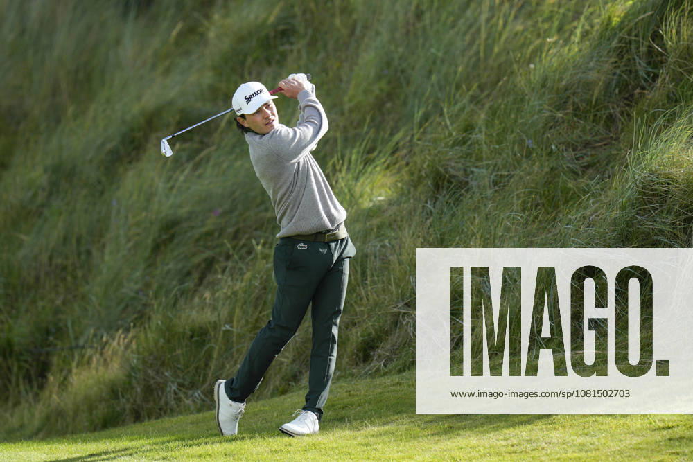 BALMEDIE, SCOTLAND - AUG 21: Maximilian Steinlechner (AUT) plays from the rough on the first hole during Round 2 at the 2026 Nexo Championship at the Trump International Golf Links, Balmedie on August 21, 2026 in Aberdeenshire, Scotland The 2026 Nexo Championship