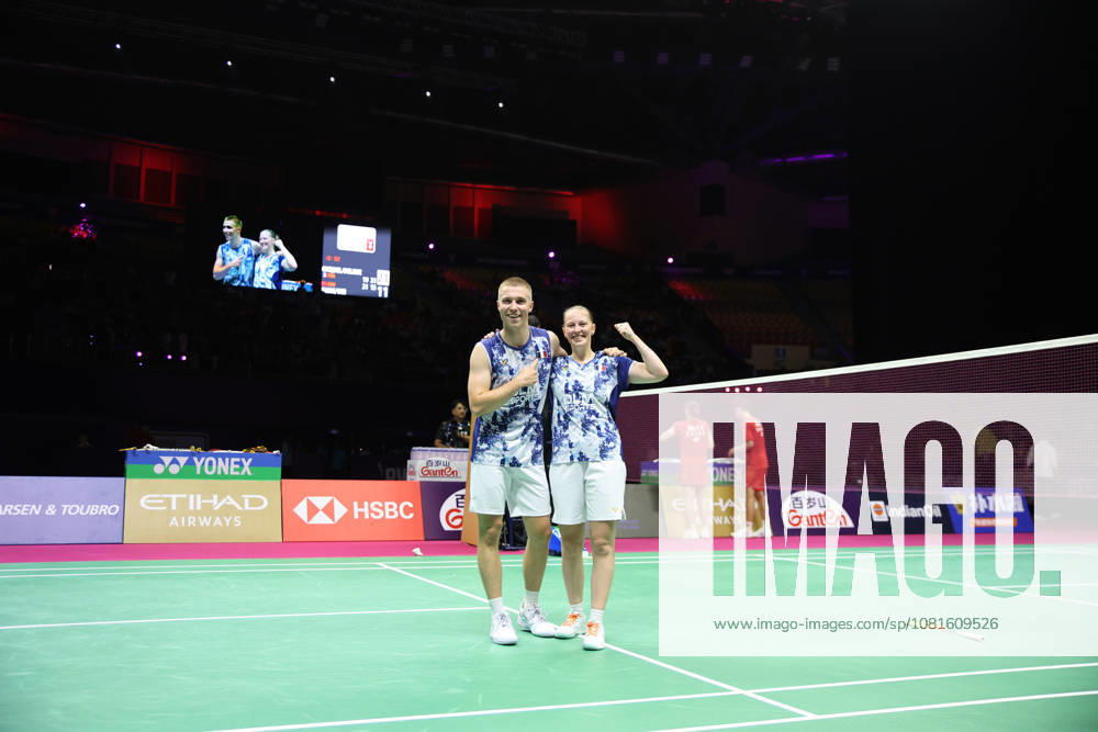 Thom Gicquel of France and Delphine Delrue of France in action during the BWF World Championships 2026 at Indira Gandhi Indoor Stadium, in New Delhi on August 22, 2026. New Delhi India