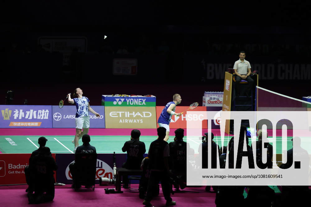 Thom Gicquel of France and Delphine Delrue of France in action during the BWF World Championships 2026 at Indira Gandhi Indoor Stadium, in New Delhi on August 22, 2026. New Delhi India