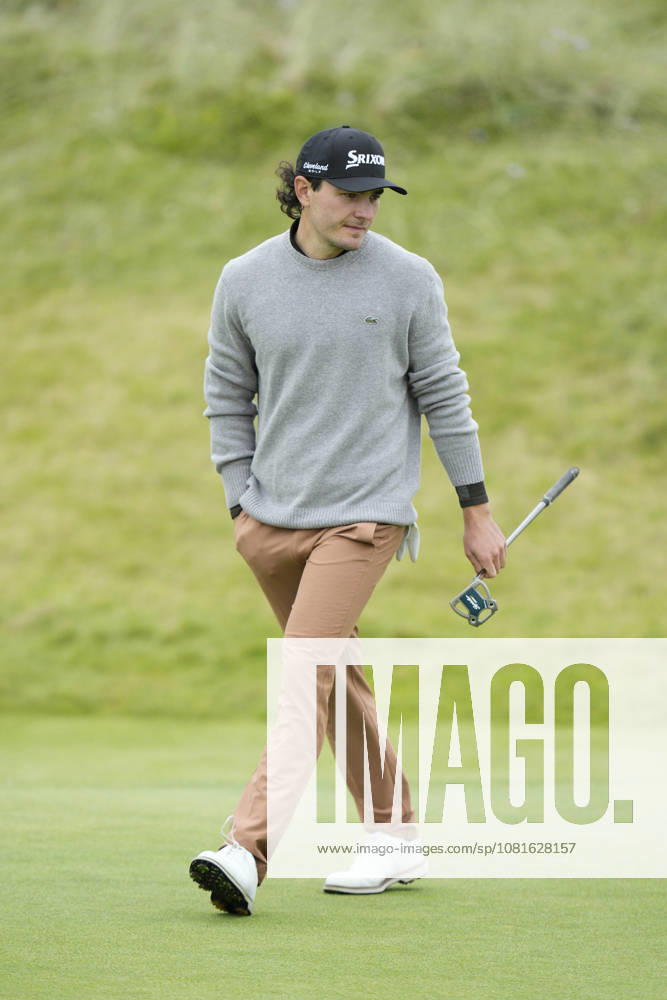 BALMEDIE, SCOTLAND - AUG 22: Maximilian Steinlechner (AUT) lines up a putt on the second green during Round 3 at the 2026 Nexo Championship at the Trump International Golf Links, Balmedie on August 22, 2026 in Aberdeenshire, Scotland The 2026 Nexo Championship