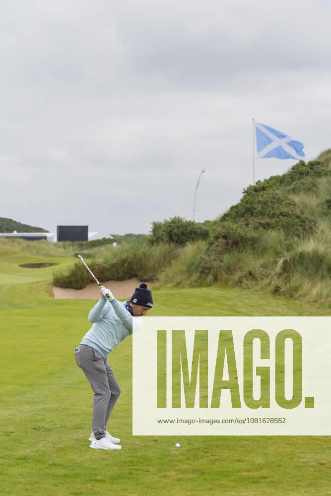 BALMEDIE, SCOTLAND - AUG 22: Lukas Nemecz (AUT) plays from the rough on the ninth hole during Round 3 at the 2026 Nexo Championship at the Trump International Golf Links, Balmedie on August 22, 2026 in Aberdeenshire, Scotland The 2026 Nexo Championship