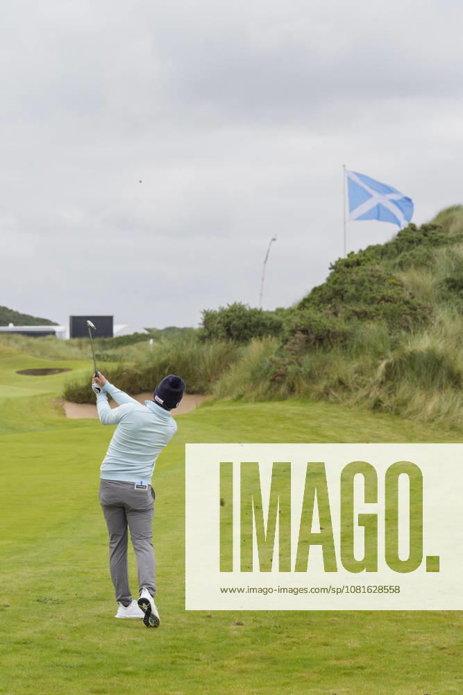 BALMEDIE, SCOTLAND - AUG 22: Lukas Nemecz (AUT) plays from the rough on the ninth hole during Round 3 at the 2026 Nexo Championship at the Trump International Golf Links, Balmedie on August 22, 2026 in Aberdeenshire, Scotland The 2026 Nexo Championship