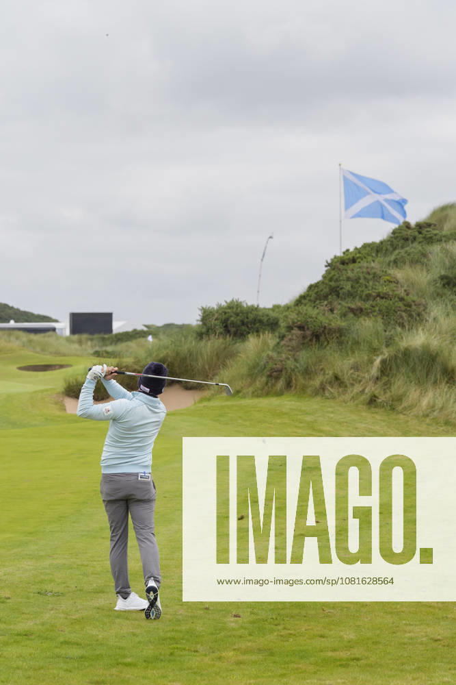 BALMEDIE, SCOTLAND - AUG 22: Lukas Nemecz (AUT) plays from the rough on the ninth hole during Round 3 at the 2026 Nexo Championship at the Trump International Golf Links, Balmedie on August 22, 2026 in Aberdeenshire, Scotland The 2026 Nexo Championship