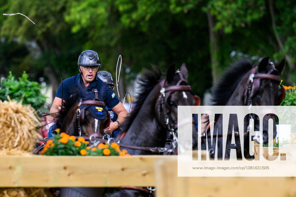 Fredrik Persson of Sweden with horses Fasco, Hertog Jan, Judson and Kermit compete in the Four-in-Hand Marathon during day 12 of the 2026 FEI World Championships on August 22, 2026 in Aachen. Photo: Emma Wallskog BILDBYRAN kod EW EW0697 ridsport equestrian rid-vm 2026 2026 fei world championships bbeng ridsport-vm fyrspann drivning körning