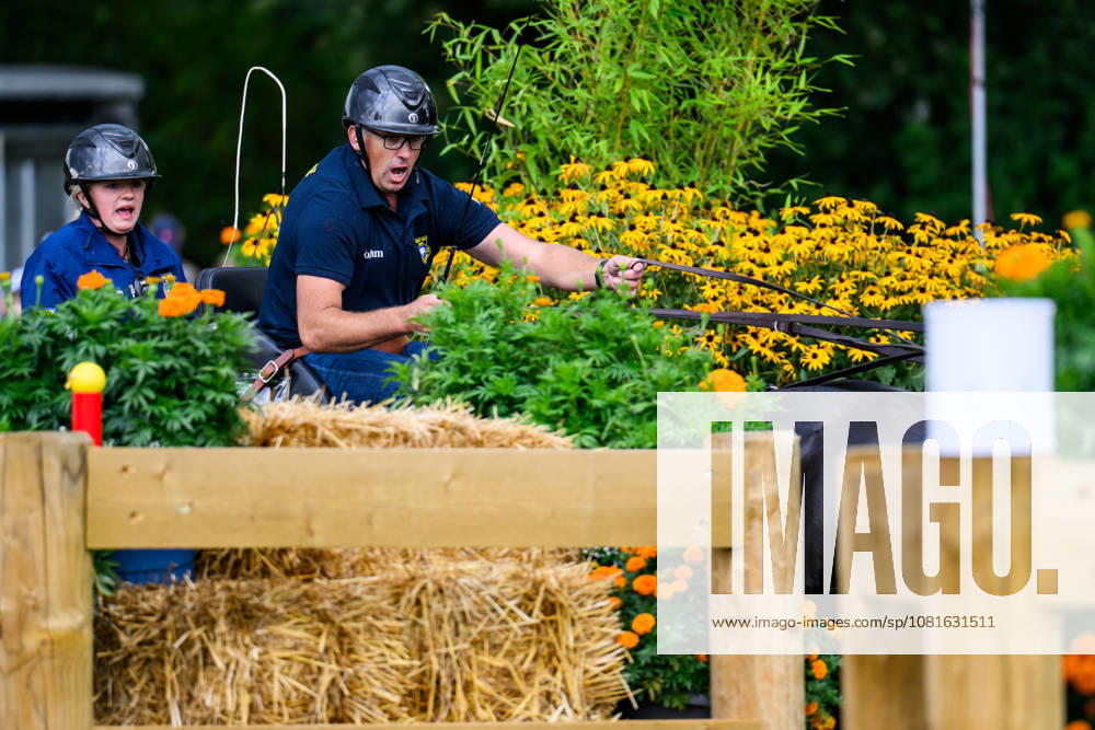 Fredrik Persson of Sweden with horses Fasco, Hertog Jan, Judson and Kermit compete in the Four-in-Hand Marathon during day 12 of the 2026 FEI World Championships on August 22, 2026 in Aachen. Photo: Emma Wallskog BILDBYRAN kod EW EW0697 ridsport equestrian rid-vm 2026 2026 fei world championships bbeng ridsport-vm fyrspann drivning körning