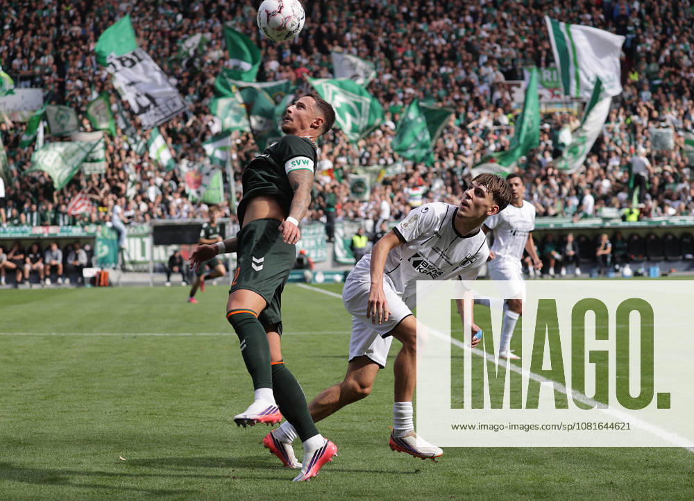Marco Friedl (SV Werder Bremen), Tjark Doerr (Lueneburger SK Hansa) Fussball, Saison 2026 2027, Maenner, Herren, DFB Pokal, 1. Hauptrunde, Millerntor Stadion, Lueneburger SK gegen Werder Bremen DFL REGULATIONS PROHIBIT ANY USE OF PHOTOGRAPHS AS IMAGE SEQUENCES AND OR QUASI-VIDEO.