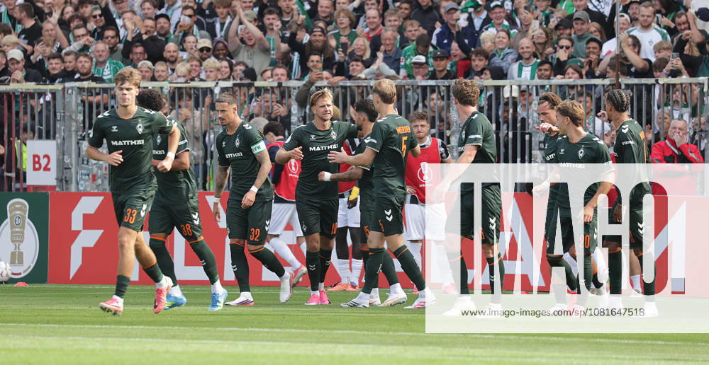 Torjubel 0-2 durch Niclas Fuellkrug (SV Werder Bremen) Fussball, Saison 2026 2027, Maenner, Herren, DFB Pokal, 1. Hauptrunde, Millerntor Stadion, Lueneburger SK gegen Werder Bremen DFL REGULATIONS PROHIBIT ANY USE OF PHOTOGRAPHS AS IMAGE SEQUENCES AND OR QUASI-VIDEO.