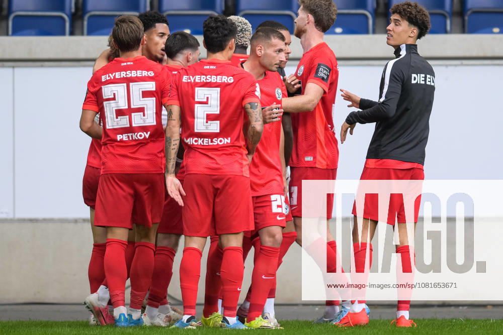 Fußball, DFB-Pokal, 20260822, MSV Duisburg - SV 07 Elversberg. Im Bild Tor 1:2 Torjubel. Duisburg Schauinsland-Reisen-Arena Nordrhein-Westfalen Deutschland
