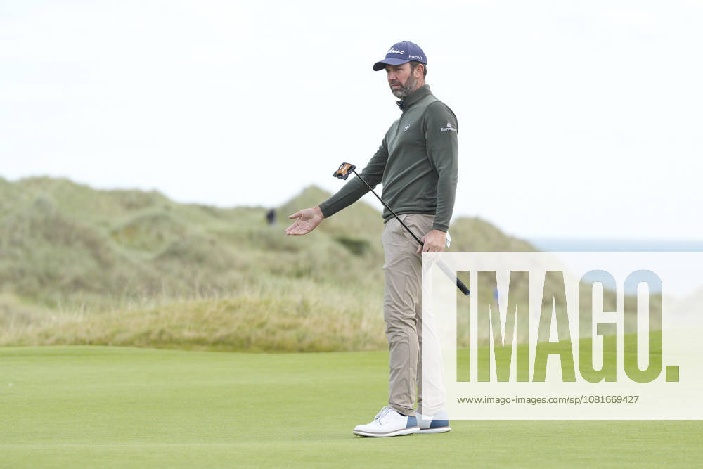 BALMEDIE, SCOTLAND - AUG 22: Scott Jamieson (SCO) reacts after missing a putt on the 12th green during Round 3 at the 2026 Nexo Championship at the Trump International Golf Links, Balmedie on August 22, 2026 in Aberdeenshire, Scotland The 2026 Nexo Championship