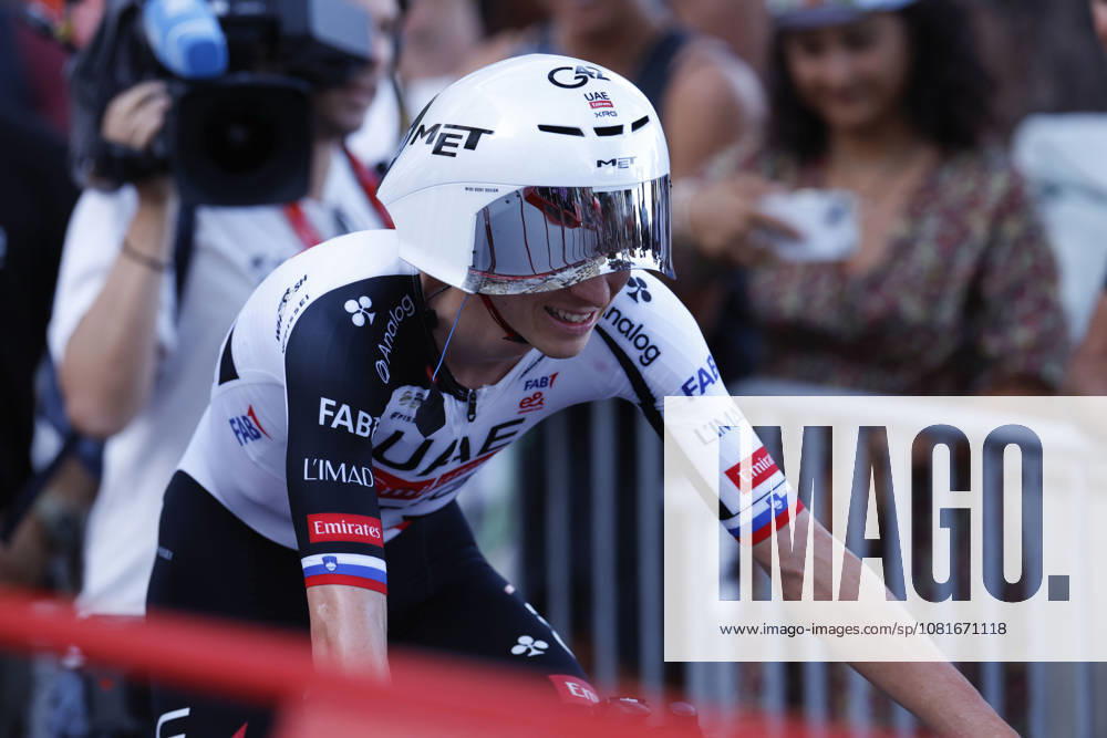 Slovene rider Tadej Pogacar (UAE Emirates) reacts after winning Tour of Spain s first stage, a 9.4 kilometers time trial in Monaco, 22 August 2026. First stage. Time trial in Monaco (9.4 km) !ACHTUNG: NUR REDAKTIONELLE NUTZUNG!