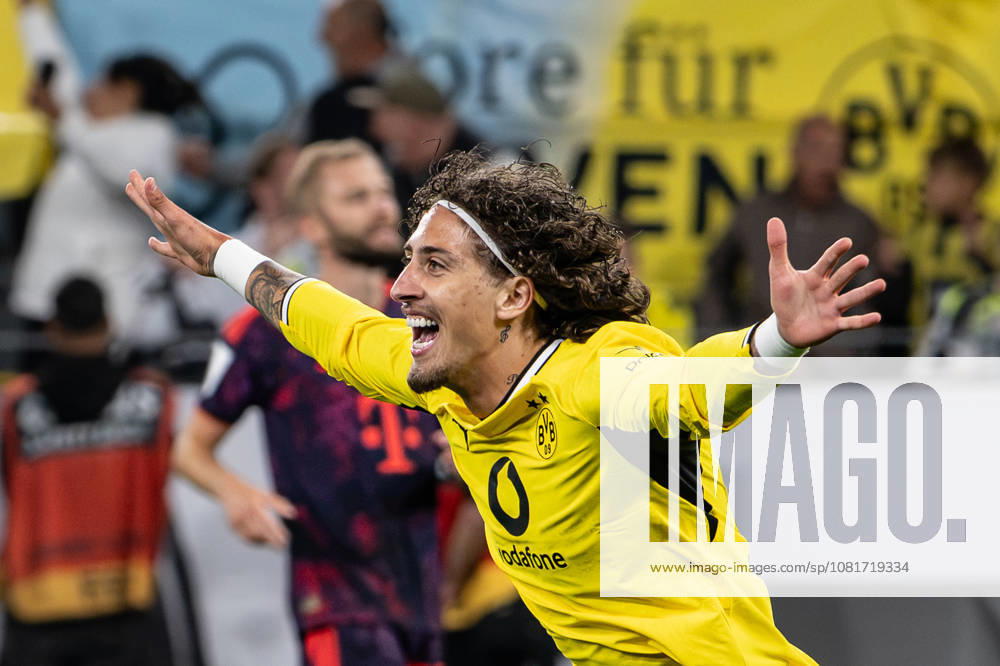 Torjubel zum 1:2 durch Fabio Silva 21 (Borussia Dortmund), Borussia Dortmund vs. FC Bayern Muenchen, Fussball, Franz Beckenbauer Supercup, 22.08.2026 DFB regulations prohibit any use of photographs as image sequences and or quasi-video Dortmund Nordrhein-Westfalen Deutschland