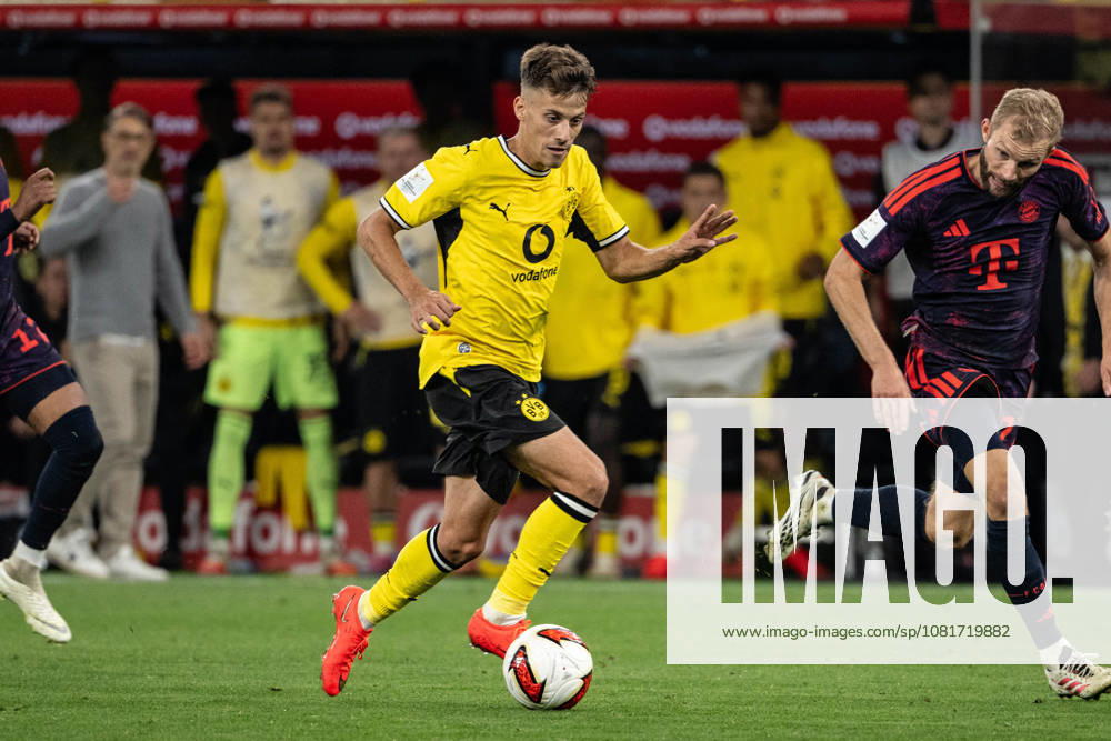 Giannis Konstantelias 45 (Borussia Dortmund), Borussia Dortmund vs. FC Bayern Muenchen, Fussball, Franz Beckenbauer Supercup, 22.08.2026 DFB regulations prohibit any use of photographs as image sequences and or quasi-video Dortmund Nordrhein-Westfalen Deutschland