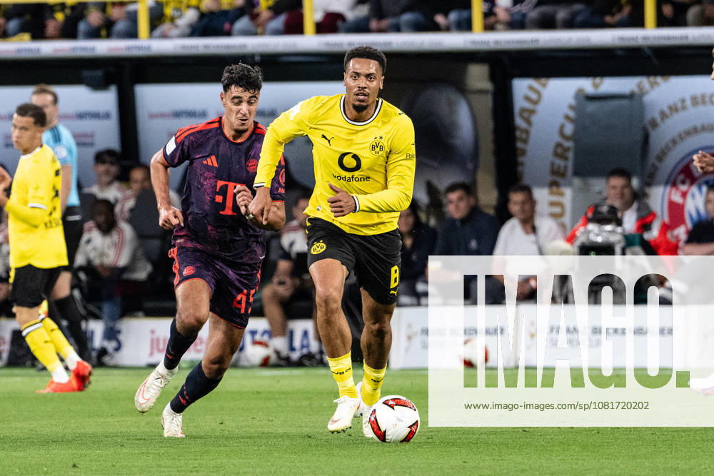 Felix Nmecha 8 (Borussia Dortmund), Borussia Dortmund vs. FC Bayern Muenchen, Fussball, Franz Beckenbauer Supercup, 22.08.2026 DFB regulations prohibit any use of photographs as image sequences and or quasi-video Dortmund Nordrhein-Westfalen Deutschland
