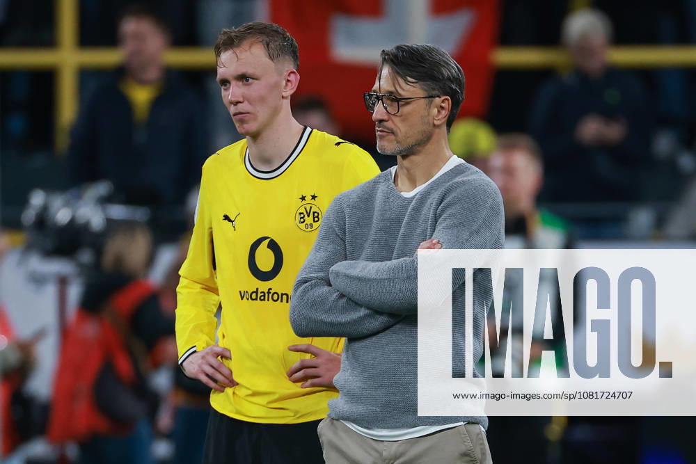 Franz Beckenbauer Supercup 2026 - Borussia Dortmund - FC Bayern München am 22.08.2026 im Signal Iduna Park in Dortmund Enttäuschte Dortmunder nach der Niederlage, hier mit Maximilian Beier (Dortmund 14) und Trainer Niko Kovac (Dortmund)