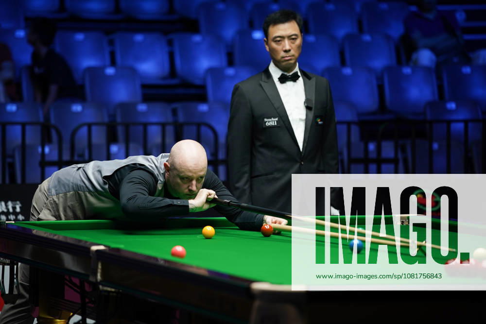 Chris Wakelin of England plays a shot in the first round match against Jordan Brown of Northern Ireland on day 1 of Wuhan Open 2026 at the Optics Valley Gymnasium of Huazhong University of Science and Technology on August 23, 2026 in Wuhan, Hubei Province of China.