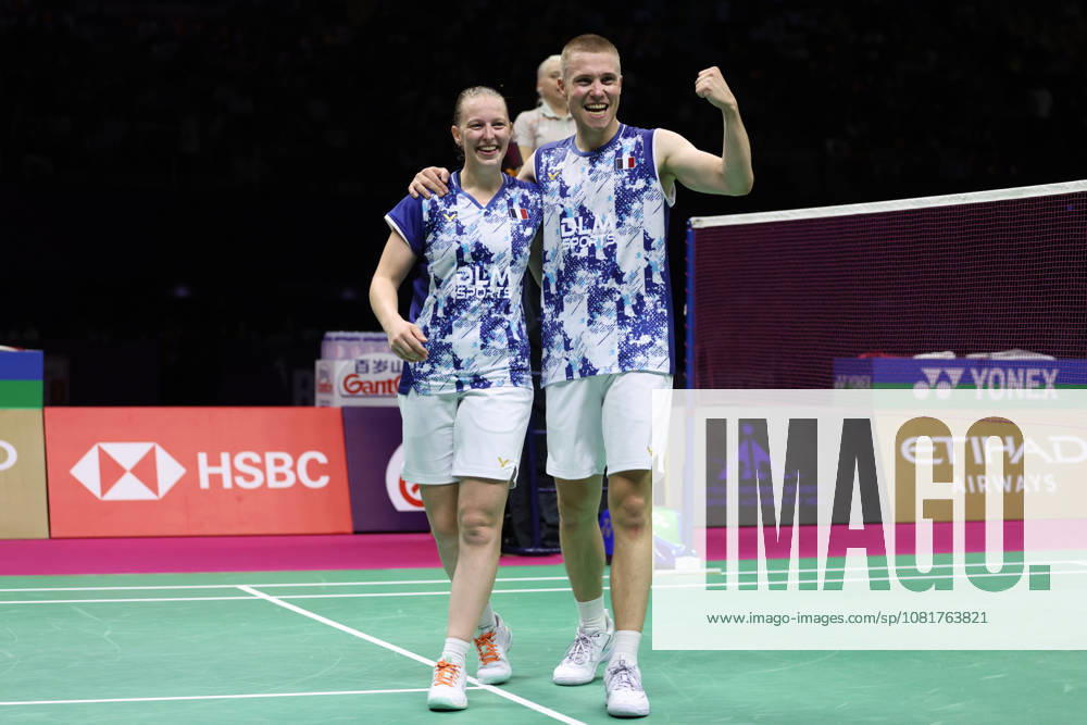 Thom Gicquel of France and Delphine Delrue of France in action during a final match of mix double during the BWF World Championships 2026 at Indira Gandhi Indoor Stadium, in New Delhi on August 23, 2026. New Delhi India