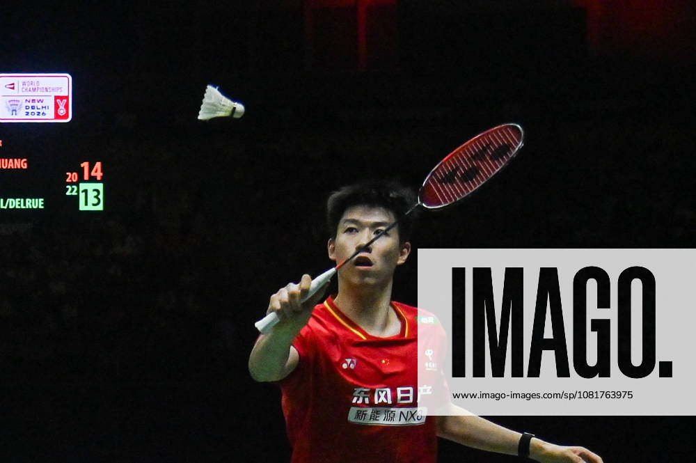 China s Feng Yan Zhe in action and Huang Dong Ping (not pictured) against France s Thom Gicquel and Delphine Delrue during Mixed Doubles Finals of the BWF World Championships 2026 in New Delhi, India on August 23, 2026. India BWF Championships 2026 - ZUMAj168 20260823_zip_j168_005