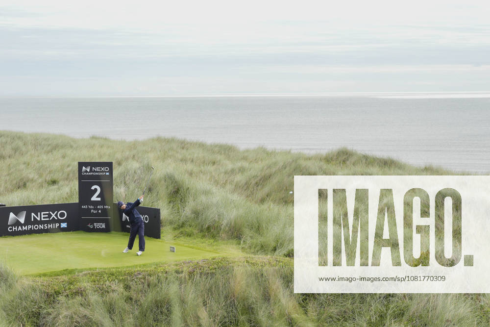 BALMEDIE, SCOTLAND - AUG 23: Yannik Paul (GER) plays from the second tee during Round 4 at the 2026 Nexo Championship at the Trump International Golf Links, Balmedie on August 23, 2026 in Aberdeenshire, Scotland The 2026 Nexo Championship