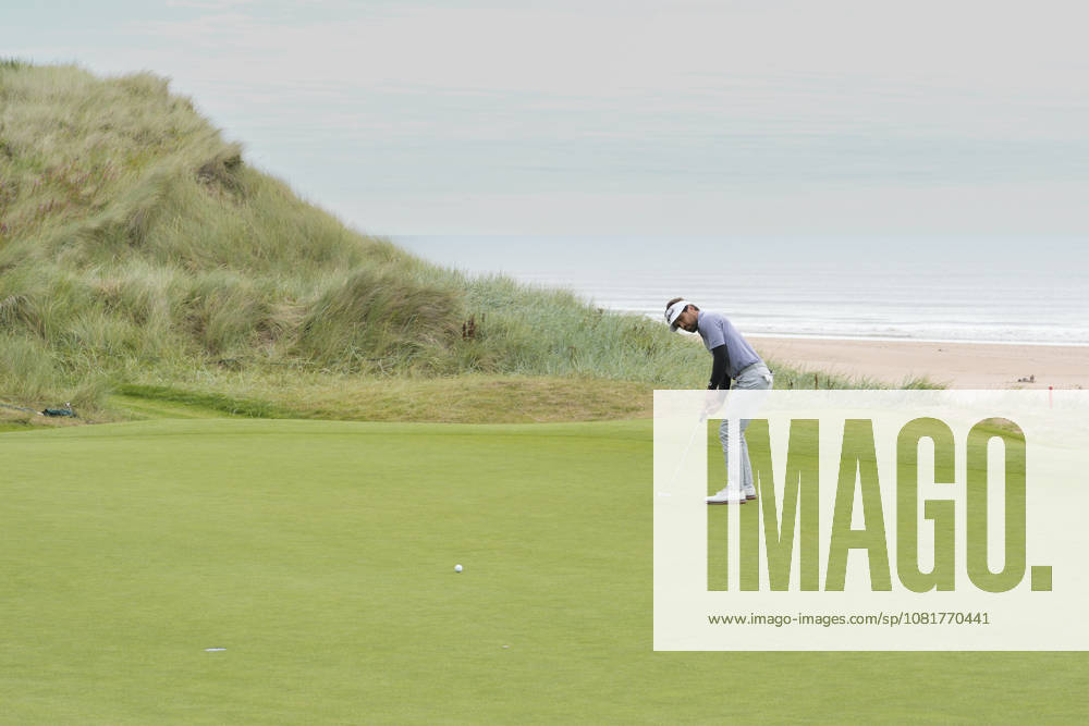 BALMEDIE, SCOTLAND - AUG 23: David Ravetto (FRA) putts on the third green during Round 4 at the 2026 Nexo Championship at the Trump International Golf Links, Balmedie on August 23, 2026 in Aberdeenshire, Scotland The 2026 Nexo Championship