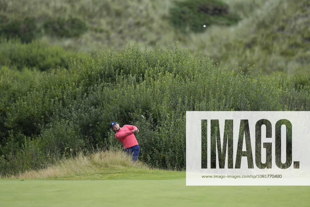 BALMEDIE, SCOTLAND - AUG 23: Connor Syme (SCO) plays from the rough on the second hole during Round 4 at the 2026 Nexo Championship at the Trump International Golf Links, Balmedie on August 23, 2026 in Aberdeenshire, Scotland The 2026 Nexo Championship