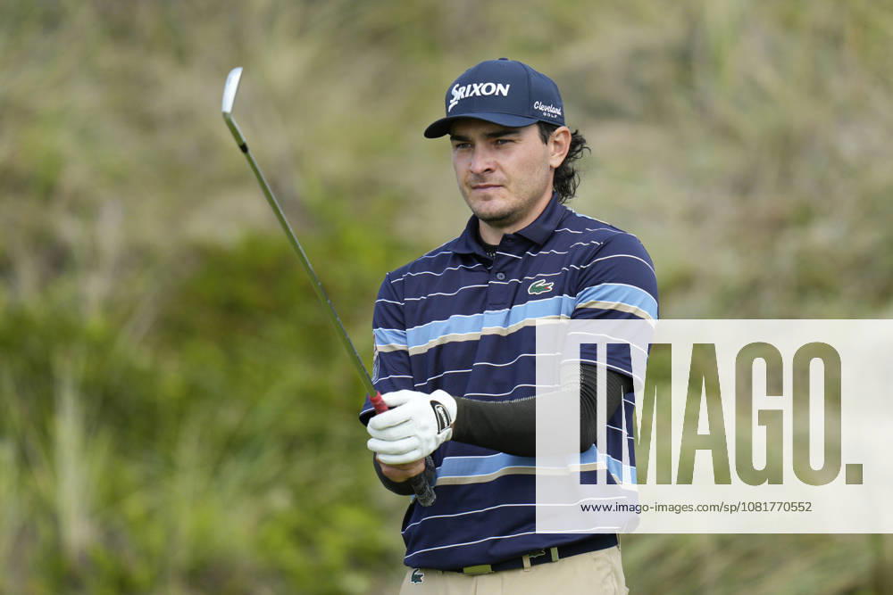 BALMEDIE, SCOTLAND - AUG 23: Maximilian Steinlechner (AUT) lines up his tee shot on the 3rd hole during Round 4 at the 2026 Nexo Championship at the Trump International Golf Links, Balmedie on August 23, 2026 in Aberdeenshire, Scotland The 2026 Nexo Championship