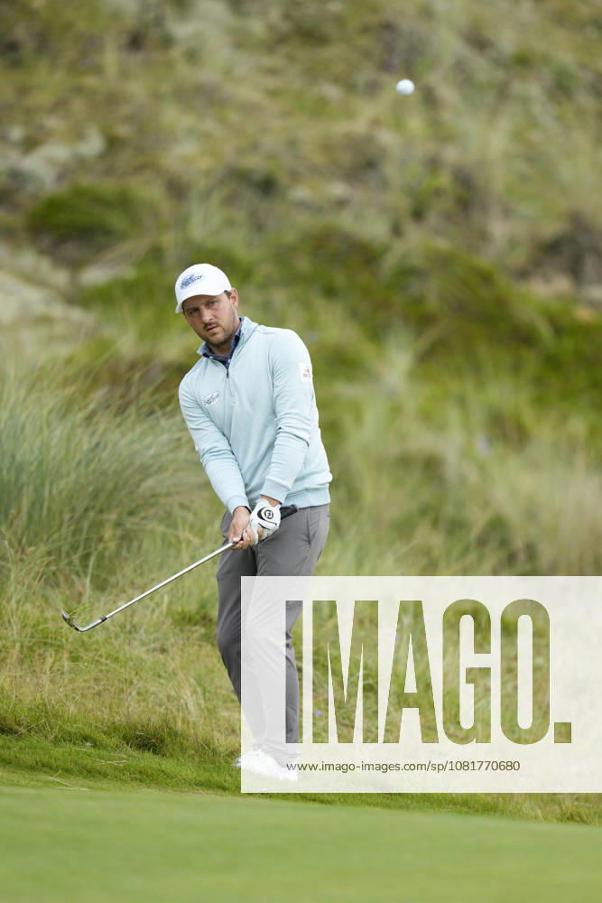 BALMEDIE, SCOTLAND - AUG 23: Lukas Nemecz (AUT) chips to the 1st green during Round 4 at the 2026 Nexo Championship at the Trump International Golf Links, Balmedie on August 23, 2026 in Aberdeenshire, Scotland The 2026 Nexo Championship