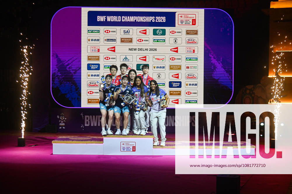 India BWF Championships 2026 Finalists of the Women s Doubles category pose with their medals at the BWF World Championships 2026 in New Delhi, India, on August 23, 2026. New Delhi Delhi India