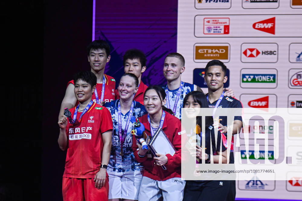 India BWF Championships 2026 Finalists of the Mixed Doubles category pose for pictures with their medals at the BWF World Championships 2026 in New Delhi, India, on August 23, 2026. New Delhi Delhi India