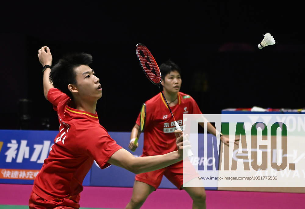 (260823) -- NEW DELHI, Aug. 23, 2026 -- Feng Yanzhe (L) Huang Dongping of China compete during the mixed doubles final match against Thom Gicquel Delphine Delrue of France at BWF World Championships in New Delhi, India, Aug. 23, 2026. ) (SP)INDIA-NEW DELHI-BADMINTON-BWF WORLD CHAMPIONSHIPS-MIXED DOUBLES JavedxDar