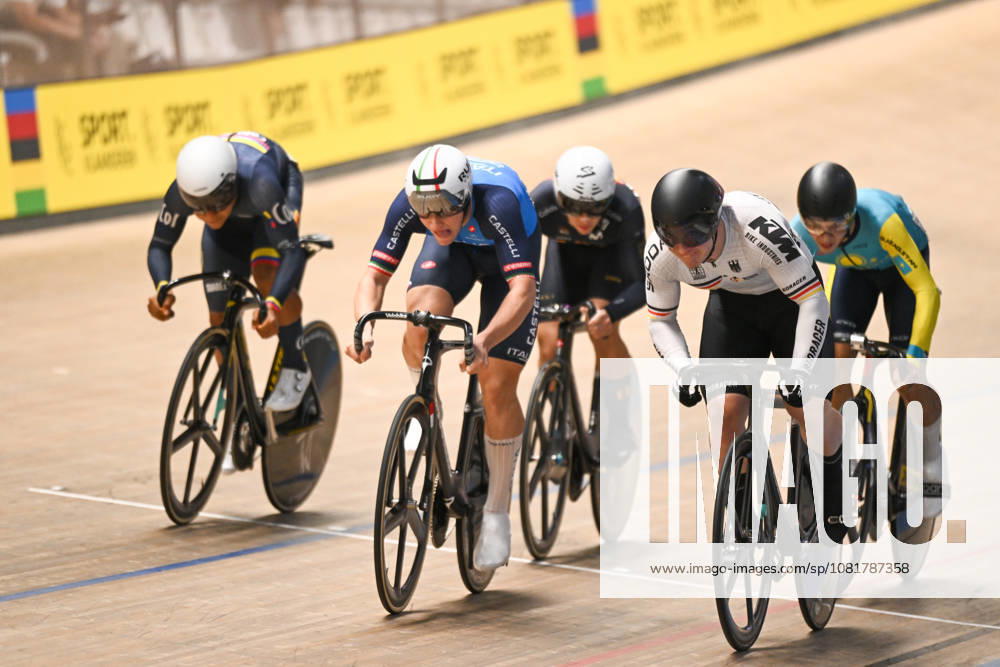 2026 UCI Junior Track World Championships Picture by Mathew Wells SWpix.com - 23 08 2026 - Cycling - 2026 UCI Junior Track World Championships - Heusden-Zolder, Flanders, Belgium - Men Keirin Round 2 - Matteo Ghirelli of Italy
