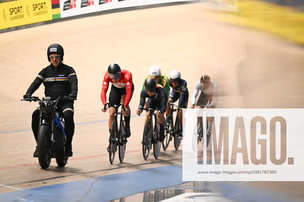 2026 UCI Junior Track World Championships Picture by Mathew Wells SWpix.com - 23 08 2026 - Cycling - 2026 UCI Junior Track World Championships - Heusden-Zolder, Flanders, Belgium - Men Keirin Round 2 - Sheldon Drewitt of Canada