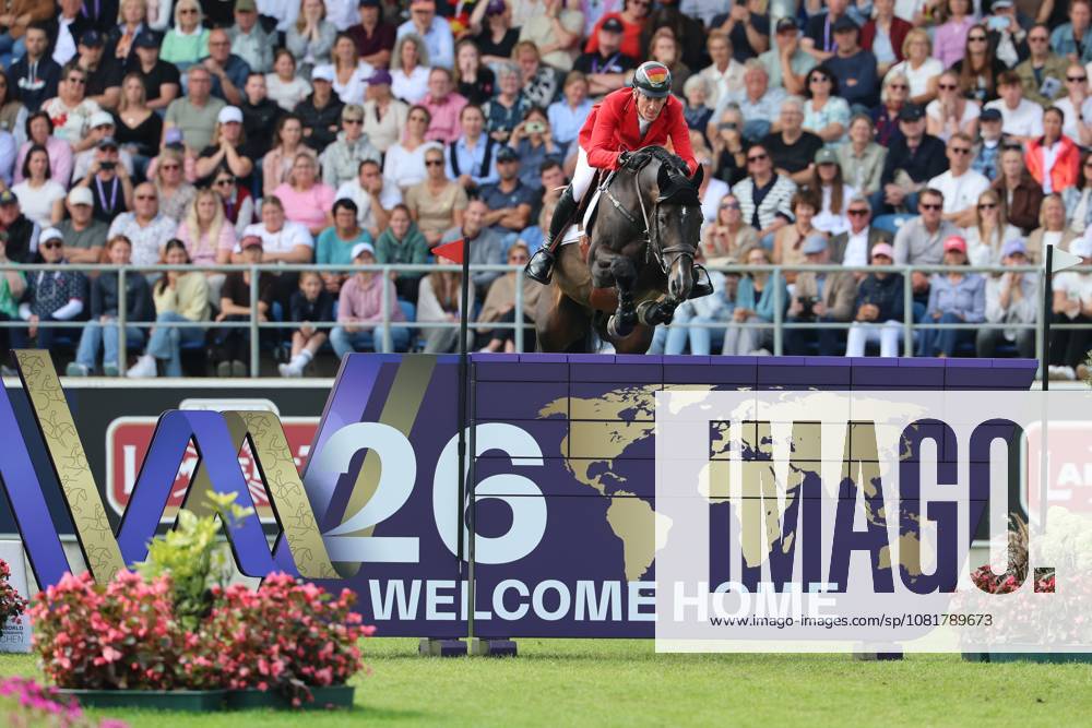 Daniel Deusser (GER, Deutschland) mit Pferd Otello de Guldenboom , Springen, FEI Jumping World Championship, WM, Weltmeisterschaft , FEI Jumping World Championship, Competition Individual Final, Longines-Prize, Longines-Preis, Finale Einzelwertung, Jumping , AACHEN - FEI World Championships 2026, Weltfest des Pferdesports, Reitsport Weltmeisterschaft 2026, Aachen 2026, Welcome Home 2026, Aachener Soers, 11. bis 23. August 2026, Reitsport, 23.08.2026, Aachen Aachener Soers Deutschland